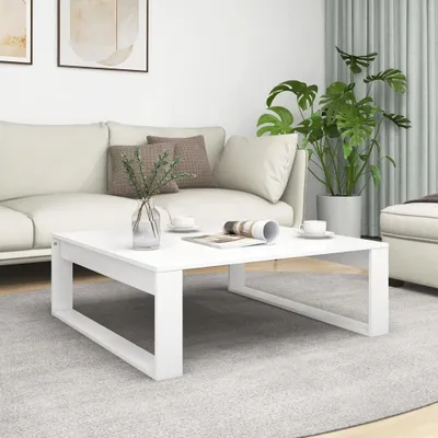 Obrázok produktu pre Maison Exclusive – konferenčný stolík, biely, 100 × 100 × 35 cm, drevotrieska