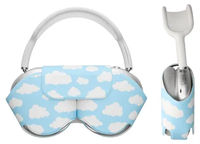 Produktbild von kwmobile Softe Schutzhülle kompatibel mit Apple AirPods Max / AirPods Max 2 Hülle - weiche Kopfhörer Tasche - Etui aus Polyester - Wolken und Himmel