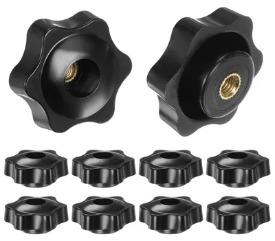 10 Druckknöpfe M6, Kopf 38 mm, Kunststoff, schwarz