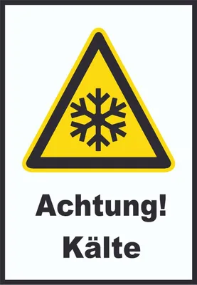 Produktbild von Achtung Kälte A2 Rückseite selbstklebend Schild