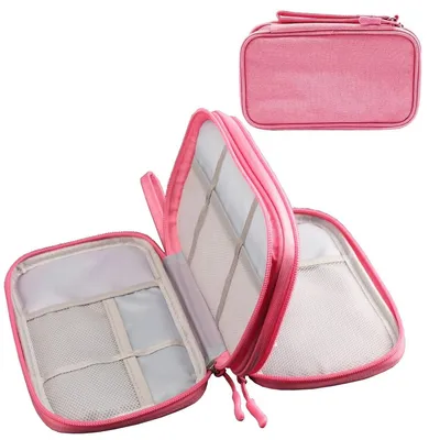 Immagine prodotto di Organizer per cavi da viaggio - Impermeabile - Rosa - 21,6 x 12,7 cm - Organizer per elettronica