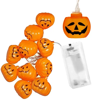 Produktbild von Springos Halloween-Lichterkette Kürbisse, 10 LED, 126 cm, Batterie