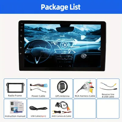 Immagine prodotto di Autoradio multimediale – Autoradio 2-DIN – Navigatore touchscreen – Android Auto – Schermo IPS da 9 pollici