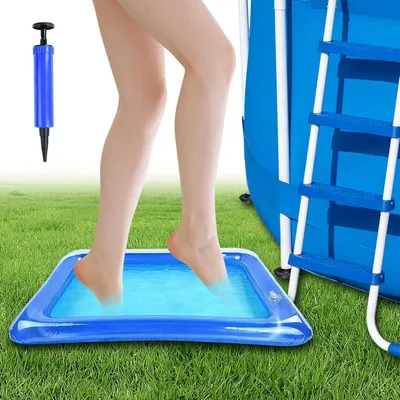 Productafbeelding van Opblaasbaar voetbad 60 x 45 cm, inclusief pomp, PVC, blauw, voor buitenzwembad