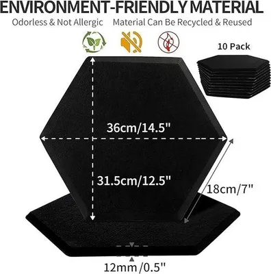 Productafbeelding van Famanu geluidsisolatiepanelen - Hoogwaardige akoestische panelen - 10 stuks