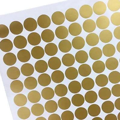 Obrázek produktu pro Zlatá samolepka na zeď s motivem polka dot pro obývací pokoj a ložnici