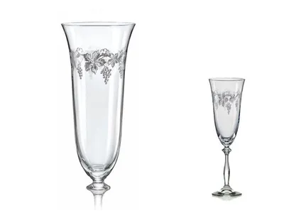 Produktbild von Sektgläser Royal C5299 „Traube“ – 190 ml – 6er Set – edle Kristallgläser von Bohemia/Crystalex mit Gravur für festliche Anlässe