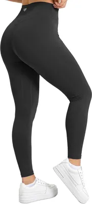 Productafbeelding van Dames yoga-legging met hoge taille in zwart met gestipt patroon