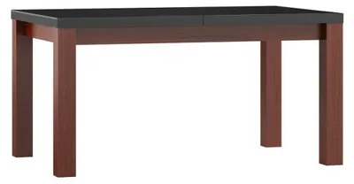 Produktbild von Esstisch Holz mit Schwarz Hochglanz - 160 cm Länge - Ausziehbarer Küchentisch modern