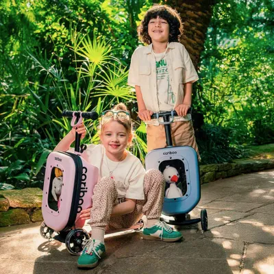 Imagen del producto de Patinete 2 en 1 con 3 ruedas, plegable, ajustable hasta 50 kg, con maleta, para niños a partir de 2 años