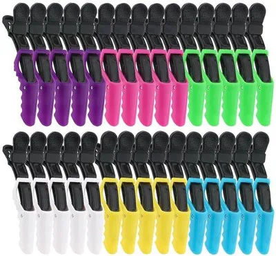 Produktbild von Professionelle Haarclips-Set, 30 Stück, Plastik, 6 Farben, Krokodille-Griff, Frauen-Haaraccessoires
