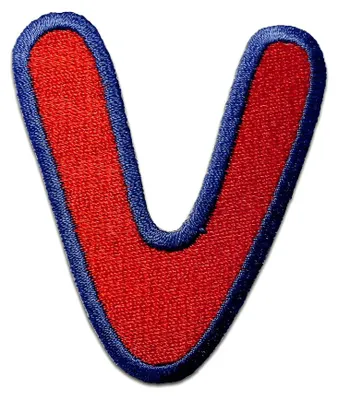 Produktbild von Buchstabe V - 6.3x5.5cm: Alphabet Buchstaben Einzeln Auswählbar - Aufnäher, Bügelbild, Aufbügler, Applikationen, Patches, Flicken, Zum Aufbügeln