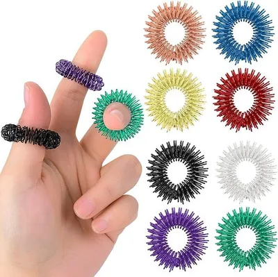 Produktbild von Akupressur Ring Set, Massageringe Für Finger, Akupressur Ring Set für Stress Reduzierstück und Förderung der Durchblutung Akkupressurringe