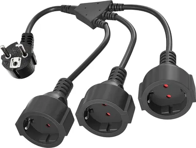 Produktbild von 3 Fach Steckdose, Dreifachsteckdose 16A/250V, Steckdosenverteiler  IP44 Wasserdicht,Schwarz