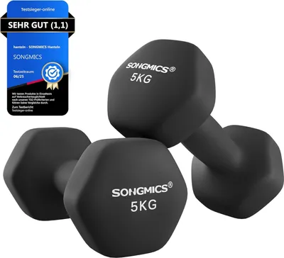 Produktbild von SONGMICS Hanteln, 2er Set,Hantelset, Kurzhanteln, Hexagon, Neopren-Beschichtung, Krafttraining, Workout, Fitnesstraining, für Zuhause