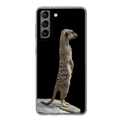Produktbild von MuchoWow® Handyhülle Schutzhülle Hülle für Samsung Galaxy S21 Erdmännchen - Wilde Tiere - Schwarz Silikon Softcase Handy Hülle - Softcase