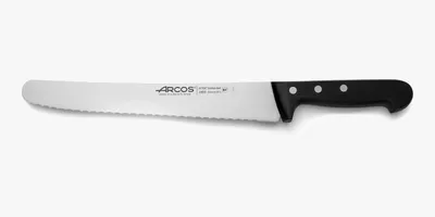 Obrázok produktu pre Nôž na pečivo Arcos Universal 283904 z nitrónovej ocele, s mangom z polyoxymetylénu a 25 cm čepeľou v škatuľke.