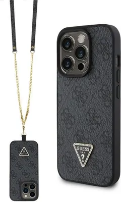 Produktbild von Guess Hlle GUHCP15XP4TDSCPK fr iPhone 15 Pro Max 6,7 Zoll, Schwarz, Schwarz, Hart, Crossbody 4G Metalllogo