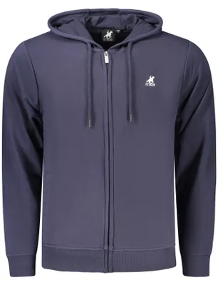 Produktbild von Herren Fleecejacke Blau mit Kapuze & Reißverschluss - Bequem & Stilvoll