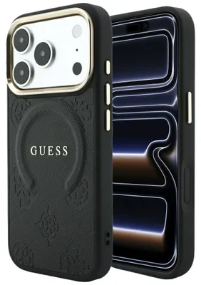 Obrázok produktu pre Puzdro Guess Saffiano Peony & Ring pre iPhone 18 Pro / 17 Pro, čierna farba