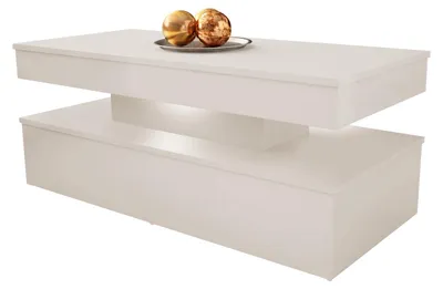Produktbild von MIRJAN24 Couchtisch 120 Glossa 01 mit LED-Beleuchtung, Kaffeetisch, Modern Tisch, 120x55x50 cm (Farbe: Wüstensand)