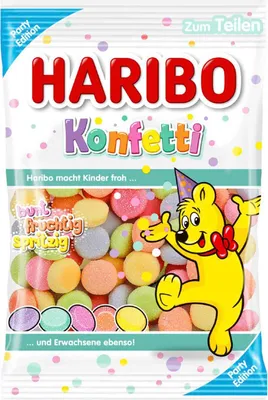 Produktbild von Haribo Konfetti 160 g – Bunte Schaumzucker‑Fruchtgummis, süß & spritzig