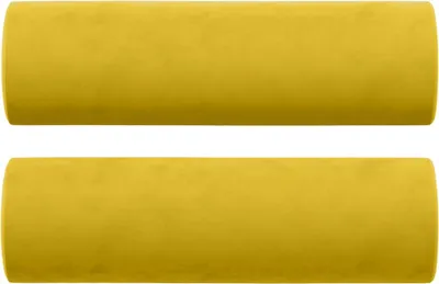 Obrázek produktu pro vidaXL Dekorační polštářek 2 ks. Žlutý Ø15x50 cm Sametový