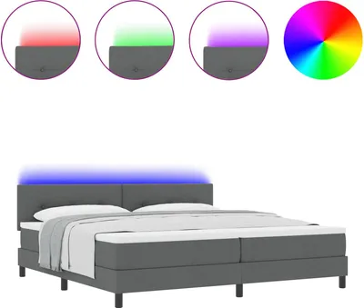 Produktbild von vidaXL Boxspringbett mit Matratze Dunkelgrau 200 x 200 cm Stoff