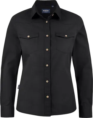 Produktbild von Harvest Treemore Lady Bluse aus 100% Baumwolle im Denim-Stil mit Western-Schultern