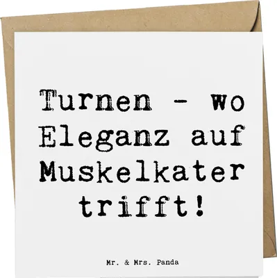 Produktbild von Mr. & Mrs. Panda Grußkarte Spruch Turnen Eleganz - Weiß - Geschenk, Fitness, Teamsport, anlasskarte, Sport, Disziplin, Sportart, Athleten, Glückwunschkarte, Sportler