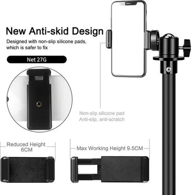 Image de Perche à selfie réglable de 150 cm, compatible Bluetooth, pour smartphone
