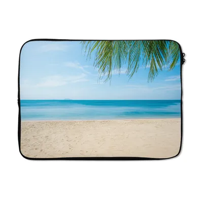 Produktbild von MuchoWow® Laptop Hülle 14 ZollStrand - Tropisch - Palme Laptoptasche - Laptoptasche - Stoßsicher - Schutzhaube