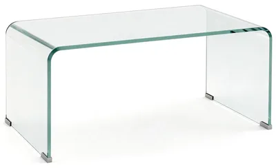 Produktbild von Stabiler Couchtisch aus Glas, einteiliges Design, schlicht und modern, 80 x 45 x 35 cm, Transparent
