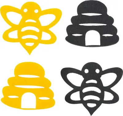 Produktbild von Filz Biene und Honigtopf 4-4,5 cm 4 Stück