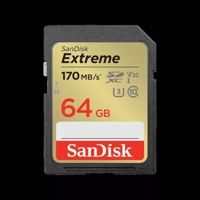 Obrázek produktu pro SanDisk Extreme SDXC 64GB UHS-I C10 U3 V30
