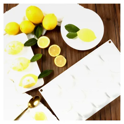 Produktbild von Silikonform Zitrone, 3D Zitronen Silikonform für Früchte, 6 Gitter Antihaft-Gussformen für Brownies, Kuchen, Mousses, Gebäck und Kuchendekoration
