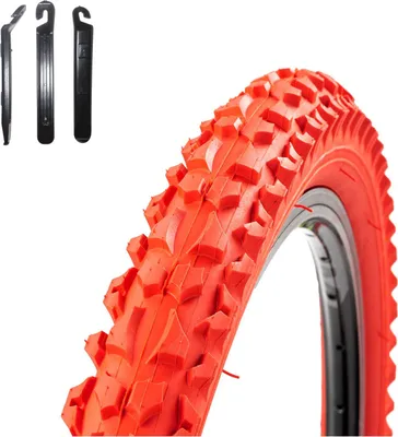 Zdjęcie produktu dla 1 x Roverstone 26" opona rowerowa czerwona 57-559 (26x2,125) wraz z 3 łyżkami do opon