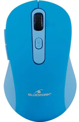 Immagine prodotto di BLUESTORK, mouse wireless a batteria, colore blu, Bluetooth + 2,4 GHz, fino a 4800 DPI, ricarica USB-C, plug & play, compatibile con Windows e Mac