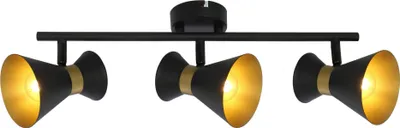 Produktbild von Deckenleuchte Breda, schwarz-gold, 3xE14, 40W, Metall, Abmessungen: 16x50x10 cm, IP20, Marke: Reality