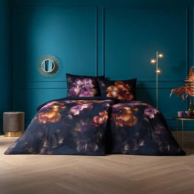 Produktbild von Estella Bettwäsche Emilia 6331 605 Dunkelblau Mako Interlock Jersey 155 cm x 220 cm