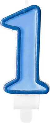 Obrázek produktu pro Narozeninová svíčka 1, modrá, 7 cm