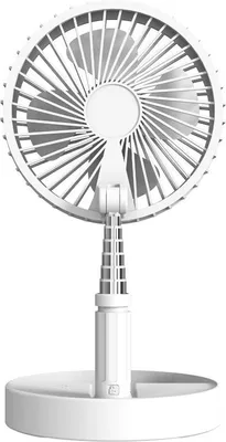 Image de Qware Mini ventilateur de table portable - Ventilateur compact et silencieux pour le bureau et la maison Blanc
