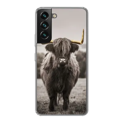 Produktbild von MuchoWow® Handyhülle Schutzhülle Hülle für Samsung Galaxy S22 Schottischer Highlander - Gold - Hörner Silikon Softcase Handy Hülle - Mobiltelefonhülle