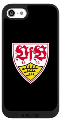 Produktbild von NIVOCASE Handyhülle für Apple iPhone SE (2022)  Hülle NIVOpure Case Schwarz Offizielles Lizenzprodukt VfB Stuttgart Wappen