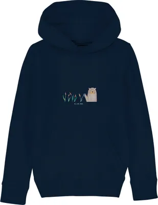 Produktbild von Mr. & Mrs. Panda Kinderpullover Otter Stein 7-8 Jahre (122/128) - French Navy - Geschenk, Neugierig, Seeotter See, Pflanzen, Kapuzenpulli, Sweater, Pullover, Grüßen