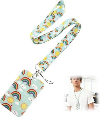 Produktbild von Regenbogengrüne ID- und Studentenkartenhalter mit Zugband