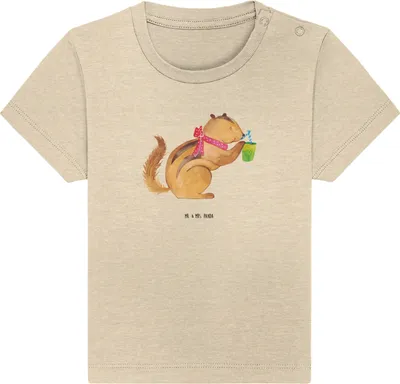 Produktbild von Mr. & Mrs. Panda  T-Shirt Eichhörnchen Smoothie 6. - 12. Monat - Natural Raw - Geschenk, Babyshirt, Green Smoothies, Diät, Organic Baby Shirt, Lustige Sprüche