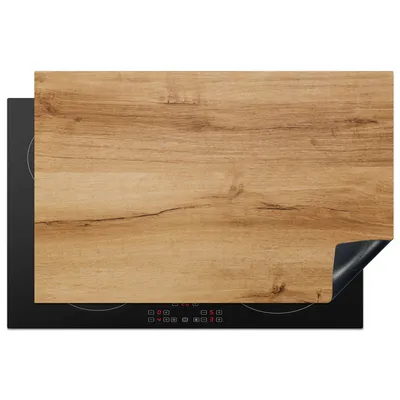 Produktbild von KitchenYeah© Herdabdeckplatte Holzoptik - Braun - Holz , 80x52cm, Küche Deko, Glaskeramikkochfeld Herdabdeckung, Abdeckplatte fùr Kochfeld