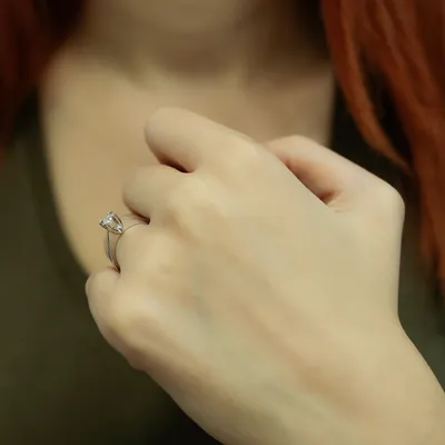 Produktbild von 0,22 Carat Solitär Diamantring 14 Karat Weißgold - 49 (15,60 mm)
