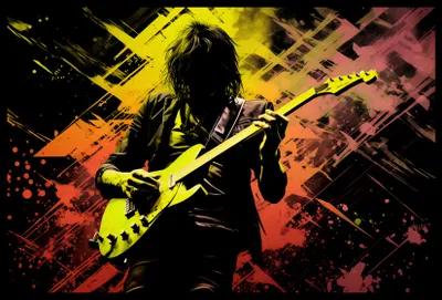 Produktbild von Plakat 60x40cm Gitarrenleidenschaft auf E-Gitarre